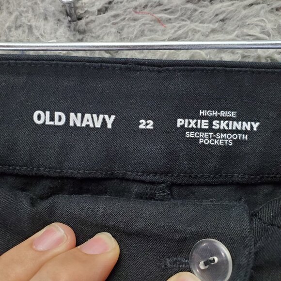 Old Navy Pants Womens Plus Size 22 Black High-Rise Pixie Skinny Secret-Smooth Po - Picture 2 of 11